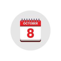 Calendar date icon. day of the month icon. Event schedule date. Appointment time. Planner agenda, calendar month OCTOBER schedule and Time planner. Day reminder. Vector ICON