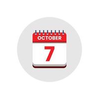 Calendar date icon. day of the month icon. Event schedule date. Appointment time. Planner agenda, calendar month OCTOBER schedule and Time planner. Day reminder. Vector ICON