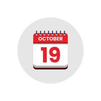 Calendar date icon. day of the month icon. Event schedule date. Appointment time. Planner agenda, calendar month OCTOBER schedule and Time planner. Day reminder. Vector ICON