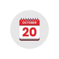 Calendar date icon. day of the month icon. Event schedule date. Appointment time. Planner agenda, calendar month OCTOBER schedule and Time planner. Day reminder. Vector ICON