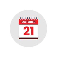 Calendar date icon. day of the month icon. Event schedule date. Appointment time. Planner agenda, calendar month OCTOBER schedule and Time planner. Day reminder. Vector ICON