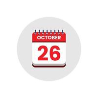 Calendar date icon. day of the month icon. Event schedule date. Appointment time. Planner agenda, calendar month OCTOBER schedule and Time planner. Day reminder. Vector ICON