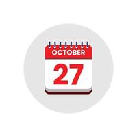 Calendar date icon. day of the month icon. Event schedule date. Appointment time. Planner agenda, calendar month OCTOBER schedule and Time planner. Day reminder. Vector ICON