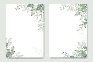 plantilla de tarjeta de invitación de boda floral acuarela vector