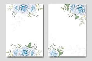 Watercolor Floral Wedding invitation Card Template vector