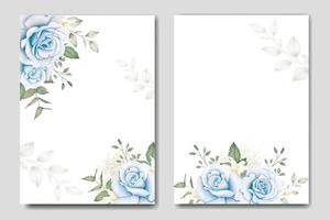 plantilla de tarjeta de invitación de boda floral acuarela vector