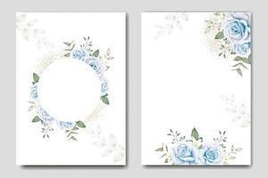 plantilla de tarjeta de invitación de boda floral acuarela vector