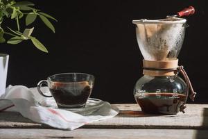 prepare drip coffee set for afternoon break under sunlight photo