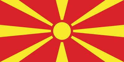 ilustración de vector de bandera nacional de macedonia del norte. bandera de macedonia del norte