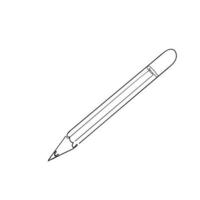 vector de ilustración de lápiz de dibujo de línea continua aislado