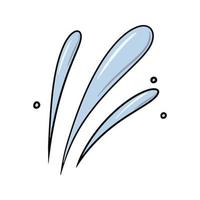 Splashes, drops, water jet, vector illustration in cartoon style on a white background