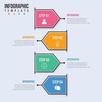 diseño infográfico con iconos y 4 opciones o pasos. vector de línea delgada. infografía del concepto de negocio. se puede usar para infografías, diagramas de flujo, presentaciones, sitios web, pancartas, materiales impresos.