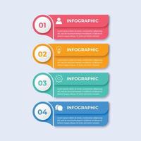 diseño infográfico con iconos y 4 opciones o pasos. vector de línea delgada. infografía del concepto de negocio. se puede usar para infografías, diagramas de flujo, presentaciones, sitios web, pancartas, materiales impresos.