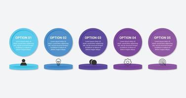 Presentation business infographic template with 5 options vector illustration