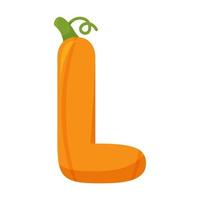 Letter L Pumpkin, vector illustration