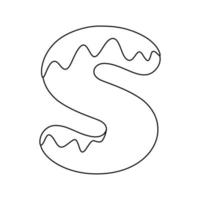 Coloring page with Letter S for kids vector