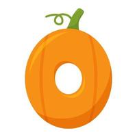 Number 0 Pumpkin, vector illustration