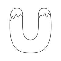 Coloring page with Letter U for kids vector