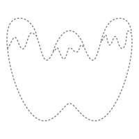 Letter W tracing worksheet for kids vector