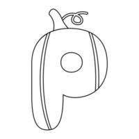 Coloring page with Letter P for kids vector