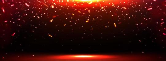 Burst effect with falling fire sparks vector