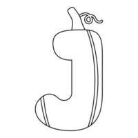 Coloring page with Letter J for kids vector