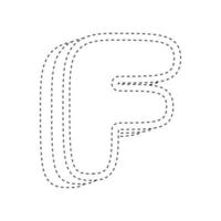 Letter F tracing worksheet for kids vector