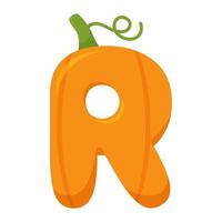 Letter R Pumpkin, vector illustration