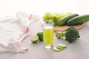 Various freshly squeezed vegetable juices for Fasting photo