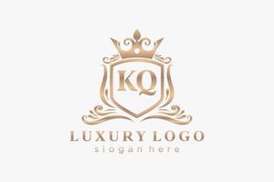 plantilla de logotipo de lujo real de letra kq inicial en arte vectorial para restaurante, realeza, boutique, cafetería, hotel, heráldica, joyería, moda y otras ilustraciones vectoriales. vector