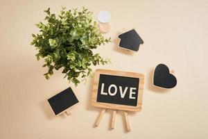 Love letters and mini blackboard photo