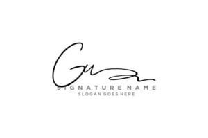 Initial GU Letter Signature Logo Template elegant design logo Sign Symbol template vector icon