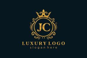 Initial JC Letter Royal Luxury Logo template in vector art for Restaurant, Royalty, Boutique, Cafe, Hotel, Heraldic, Jewelry, Fashion and other vector illustration.