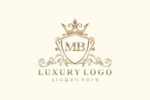 Initial MB Letter Royal Luxury Logo template in vector art for Restaurant, Royalty, Boutique, Cafe, Hotel, Heraldic, Jewelry, Fashion and other vector illustration.