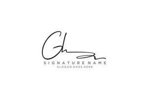 plantilla de logotipo de firma de letra inicial gh diseño elegante logotipo signo símbolo plantilla vector icono