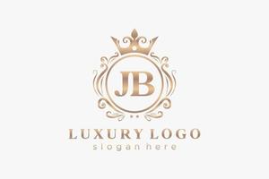 Initial JB Letter Royal Luxury Logo template in vector art for Restaurant, Royalty, Boutique, Cafe, Hotel, Heraldic, Jewelry, Fashion and other vector illustration.