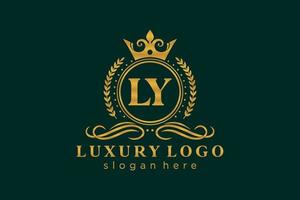 Initial LY Letter Royal Luxury Logo template in vector art for Restaurant, Royalty, Boutique, Cafe, Hotel, Heraldic, Jewelry, Fashion and other vector illustration.