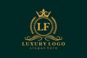 Initial LF Letter Royal Luxury Logo template in vector art for Restaurant, Royalty, Boutique, Cafe, Hotel, Heraldic, Jewelry, Fashion and other vector illustration.