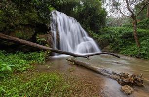 Flowing waterfall of Phuphaman national park of Thailand for travel idea photo work edit