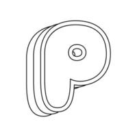 Coloring page with Letter P for kids vector