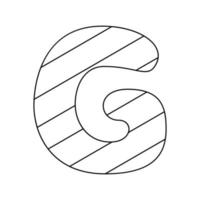 Coloring page with Letter G for kids vector