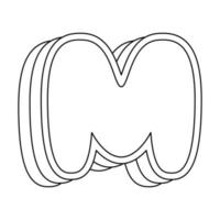 Coloring page with Letter M for kids vector