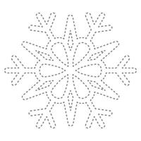 Snowflake tracing worksheet for kids vector