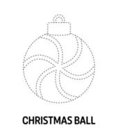 Christmas Ball tracing worksheet for kids vector