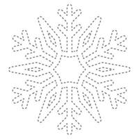 Snowflake tracing worksheet for kids vector