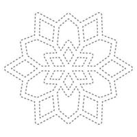 Snowflake tracing worksheet for kids vector