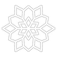 Snowflake tracing worksheet for kids vector