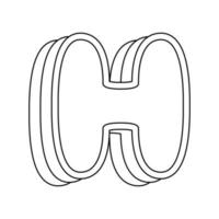 Coloring page with Letter H for kids vector