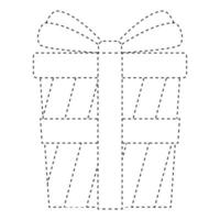 Gift box tracing worksheet for kids vector