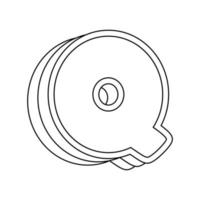 Coloring page with Letter Q for kids vector